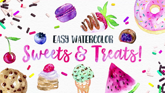 Painting Easy Watercolor Sweets & Treats! Beginner Level – Screenshot 4