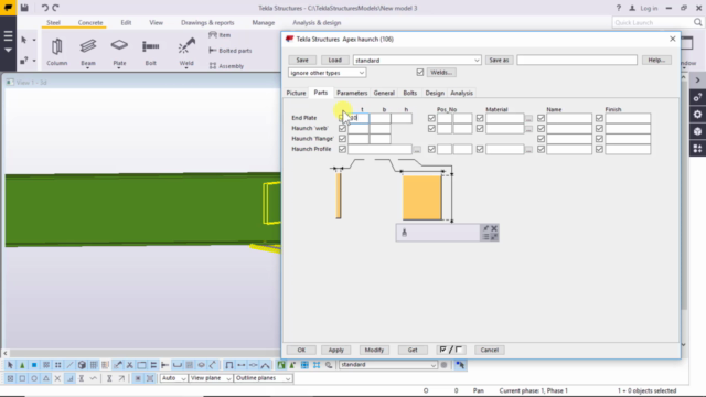 Tekla structure (Steel) from scratch(under construction) – Screenshot 2