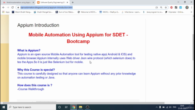Mobile automation using Appium for SDET - Bootcamp – Screenshot 1