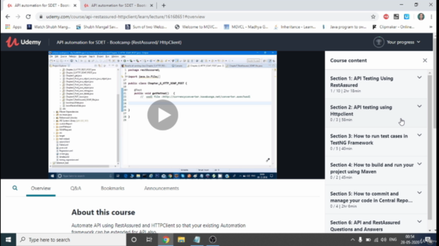 API automation for SDET - Bootcamp (RestAssured/ HttpClient) – Screenshot 1