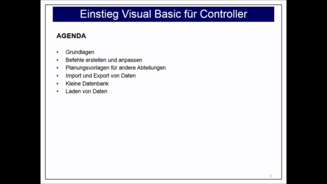 Einstieg Excel Visual-Basic (VBA) für Controller – Screenshot 3
