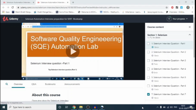 Selenium Automation Interview preparation for SDET -Bootcamp – Screenshot 1