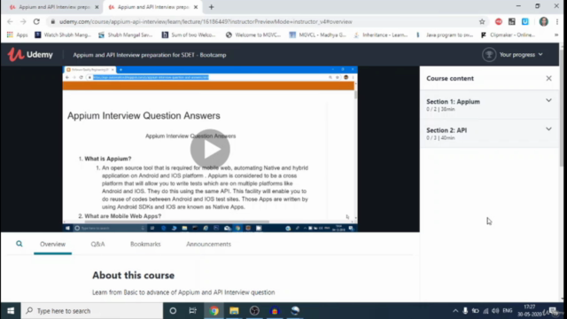 Appium and API Interview preparation for SDET - Bootcamp – Screenshot 1
