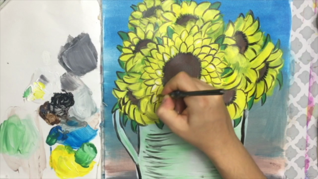Orange & White Fall Pumpkins Acrylic Painting – Screenshot 1