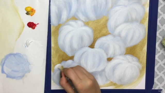 Orange & White Fall Pumpkins Acrylic Painting – Screenshot 2