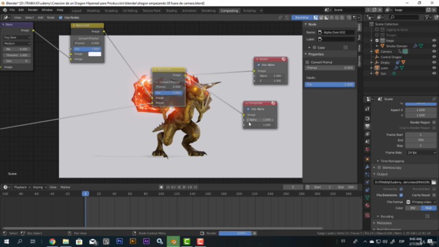 Dragón Hiperreal para Film o Game e Inducción a Blender – Screenshot 4