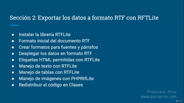 PHP: exportar los datos a diferentes formatos – Screenshot 3