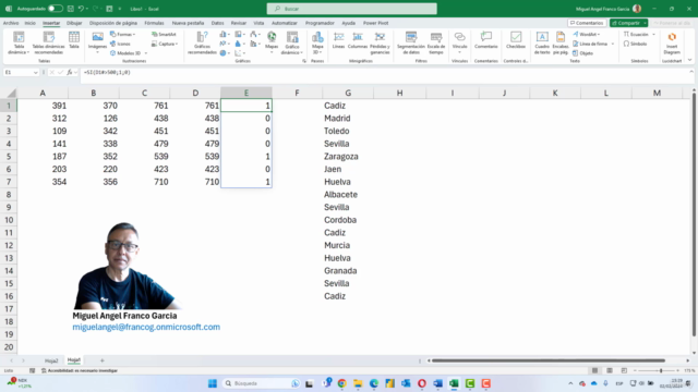 Formulas, funciones matriciales, LAMBDA, y, REGEX. – Screenshot 3