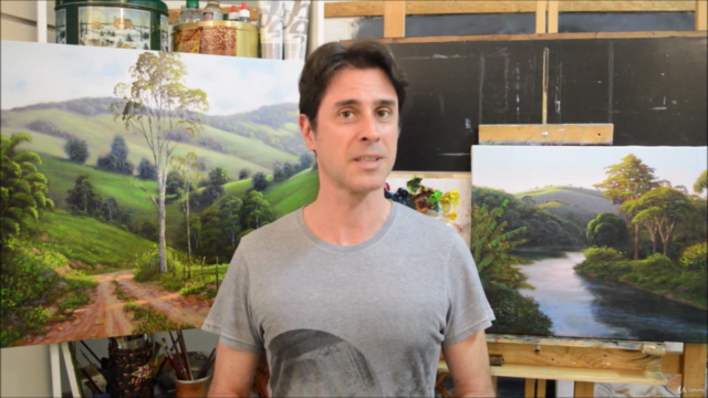 PINTURA A ÓLEO - PAISAGEM - CURVA DO RIO – Screenshot 1