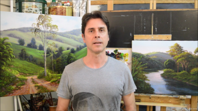 PINTURA A ÓLEO - PAISAGEM - CURVA DO RIO – Screenshot 2