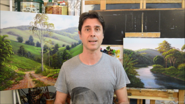 PINTURA A ÓLEO - PAISAGEM - CURVA DO RIO – Screenshot 3