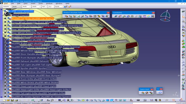 Catia AudiR8 Car Modeling – Screenshot 1