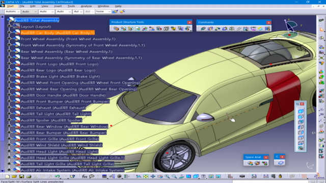 Catia AudiR8 Car Modeling – Screenshot 3