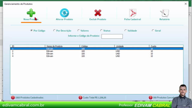 Curso Grátis de Excel VBA Cadastro de Produtos Parte 01 – Screenshot 1