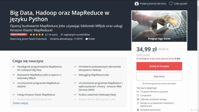 Big Data, Hadoop oraz MapReduce w języku Python – Screenshot 1