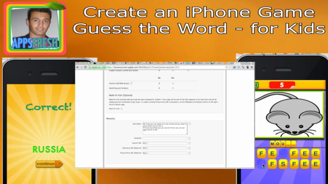 Create your Guess the Word iPhone app for Kids.Code included – Screenshot 4