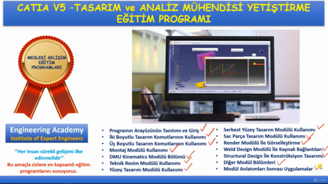 CATIA V5 - Tasarım ve Analiz Mühendisi Yetiştirme Eğitimi – Screenshot 4