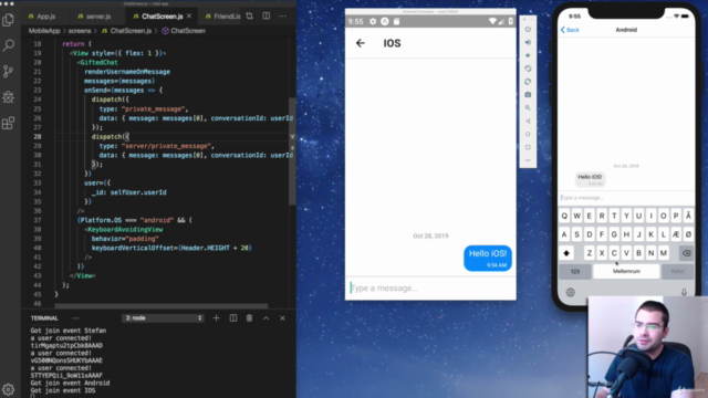 Socket.IO Chat App in React Native for iOS/Android – Screenshot 3