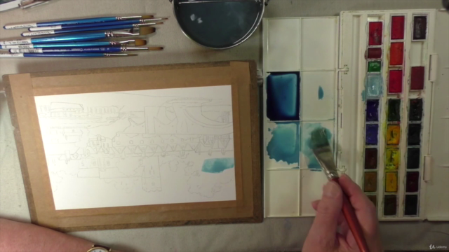 How to Paint a Beautiful English Landscape in Watercolour – Screenshot 1