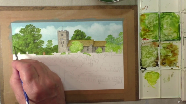 How to Paint a Beautiful English Landscape in Watercolour – Screenshot 2