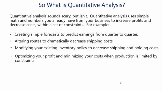 Quantitative Management – Screenshot 1
