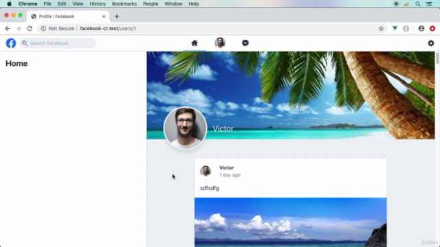 Facebook Clone with Laravel, TDD, Vue & Tailwind CSS – Screenshot 1