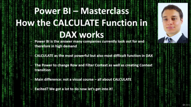 Power BI Masterclass - How to use CALCULATE in DAX - Screenshot_01