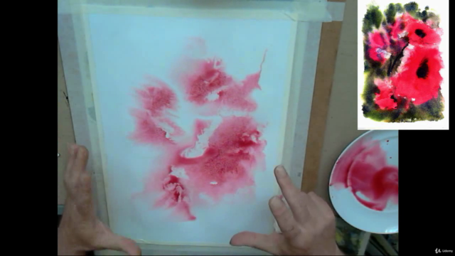Free hand poppies,Free style watercolor Free sample course. - Screenshot_01