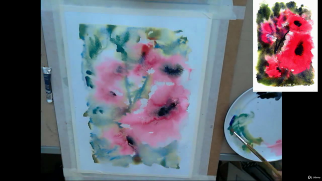 Free hand poppies,Free style watercolor Free sample course. - Screenshot_03