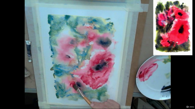 Free hand poppies,Free style watercolor Free sample course. - Screenshot_04