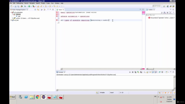 ACTIVE DIRECTORY ADMINISTRATION & AUTOMATION USING PYTHON – Screenshot 1