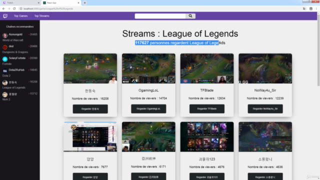 [MAJ en cours] Cloner Twitch avec React – Screenshot 3