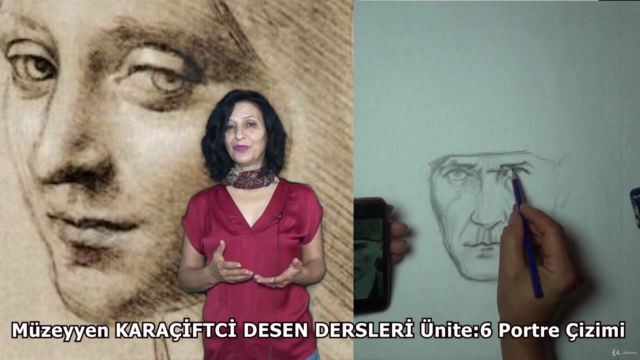 KARAKALEM DESEN DERSLERİ, Ünite:6 Portre Çizimi – Screenshot 3
