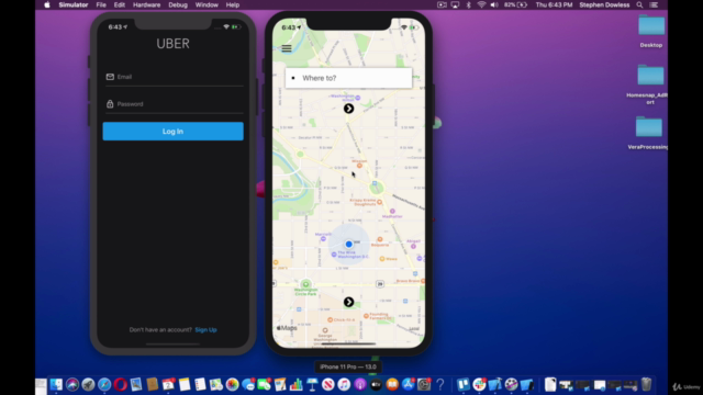 Programmatic Uber Clone App |Swift /Firebase| No Storyboards – Screenshot 1