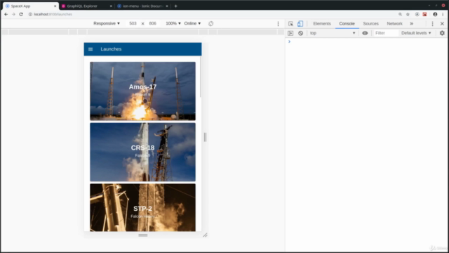 Ionic 4, React, GraphQL & Apollo: Consumindo API da SpaceX - Screenshot_04