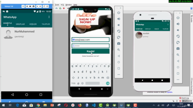 46 Derste Android Studio ile Whats App Uygulaması Yapma – Screenshot 1