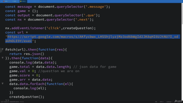 API Quiz Game JavaScript Project Google SpreadSheet Data - Screenshot_01