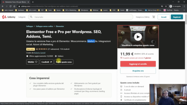 Corso Elementor Free e Pro per Wordpress. 2025 – Screenshot 1