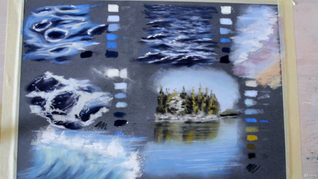 How to draw water with soft pastels – Screenshot 1