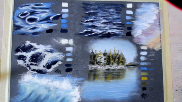 How to draw water with soft pastels – Screenshot 4
