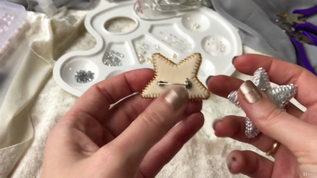 Jewelry Making, Embroidered Brooch and Pearl Earrings – Screenshot 3