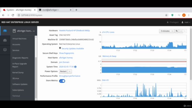 RHEL 8 / CentOs 8 Administration with Cockpit Web Console – Screenshot 1