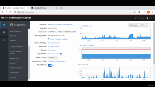 RHEL 8 / CentOs 8 Administration with Cockpit Web Console – Screenshot 2
