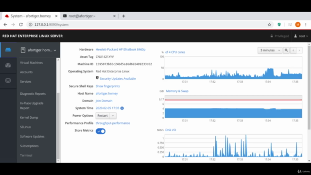 RHEL 8 / CentOs 8 Administration with Cockpit Web Console – Screenshot 4