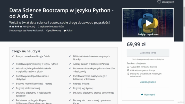 Data Science Bootcamp w języku Python - od A do Z - Screenshot_04