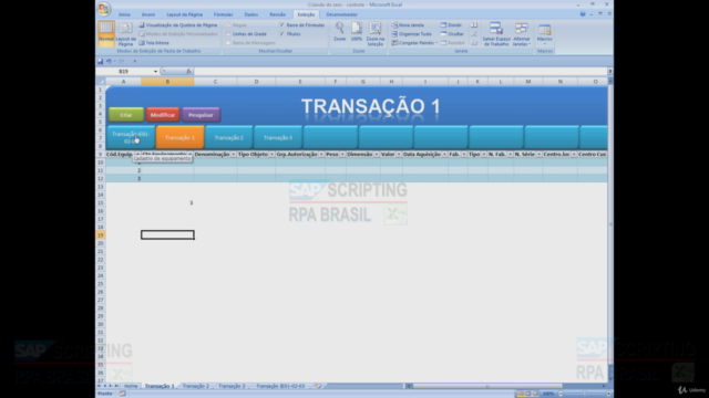 Controle personalizado em Excel - Com tela inicial e menus – Screenshot 4