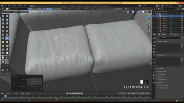 Blender 2.8 criando modelos realísticos - Sofá 01 – Screenshot 3