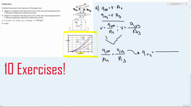Hydraulic schematics and calculation exercises – Screenshot 3