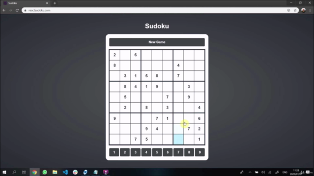 Advanced React TypeScript Redux StyledComponents: Sudoku App – Screenshot 1