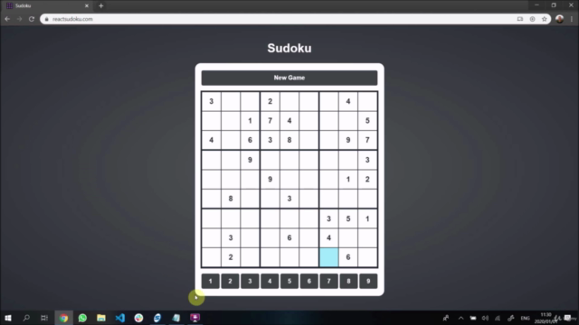Advanced React TypeScript Redux StyledComponents: Sudoku App – Screenshot 3